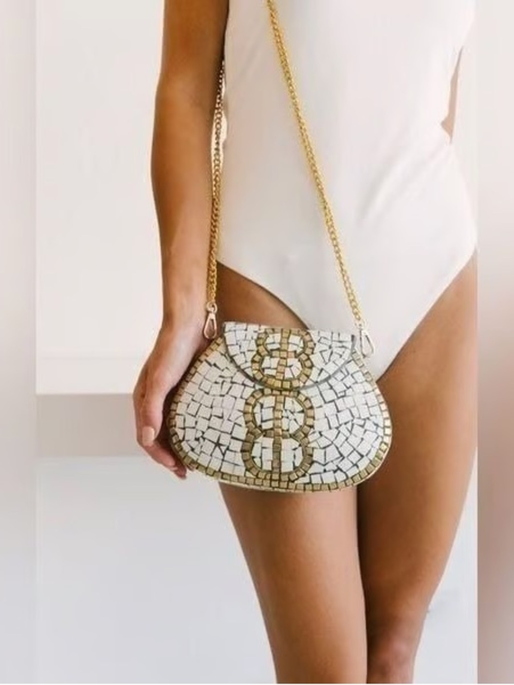 Ramla  Mosaic Chain Shoulder Bag - Picture 2 of 7